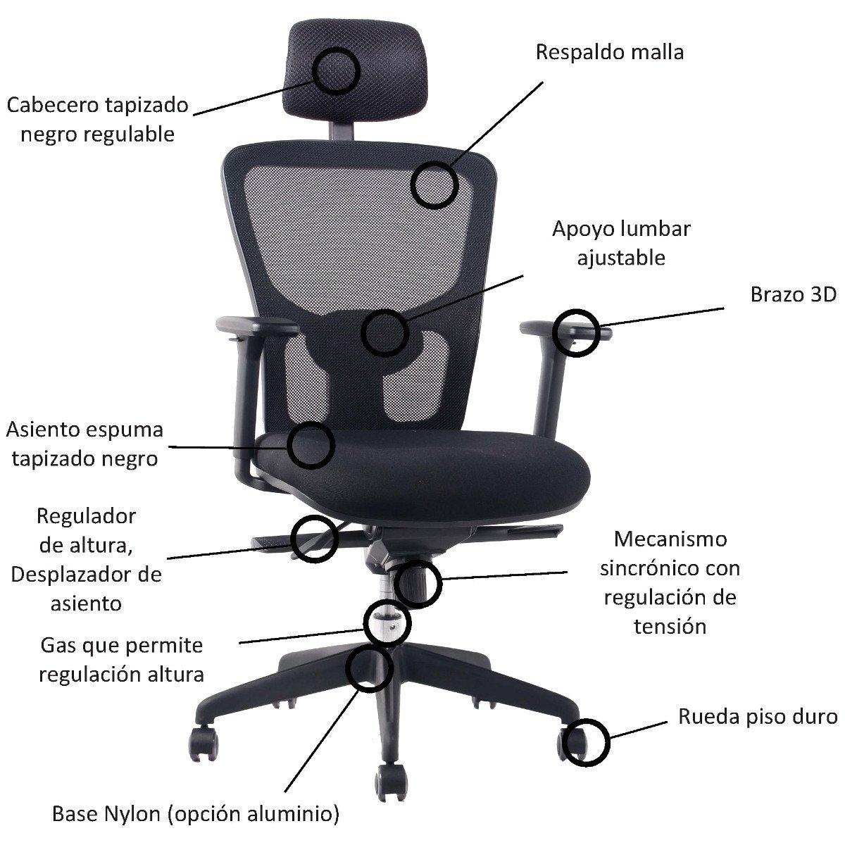 Silla Ejecutiva Loop con Cabecero